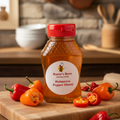 Habanero Pepper Honey 8 Ounces  in rustic kitchen setting