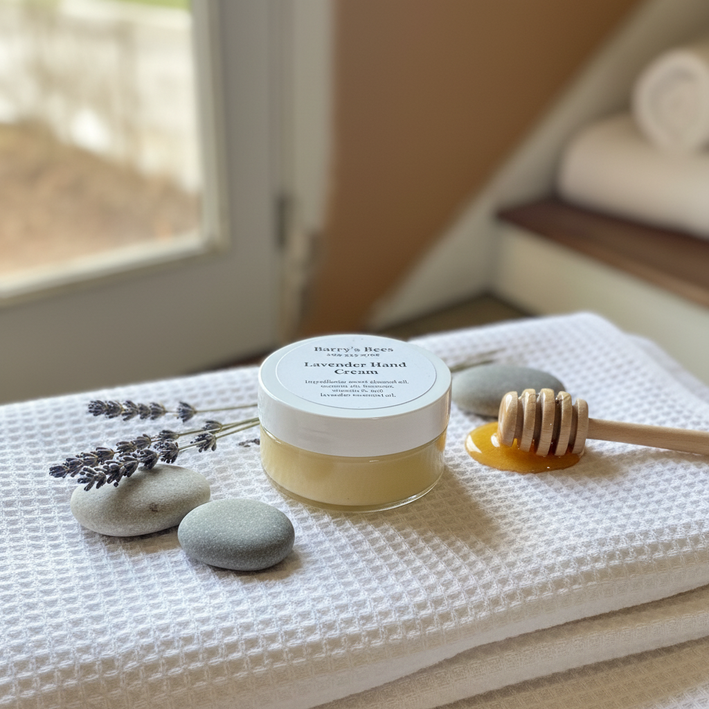 Lavender Hand Cream in spa setting